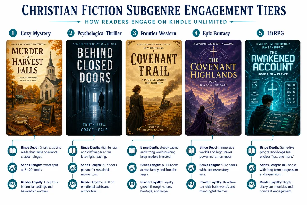 Christian Fiction Subgenres Ranked by Reader Engagement: What Works Best on Kindle Unlimited